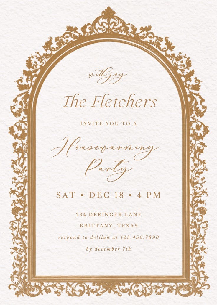 Baroque frame - housewarming invitation